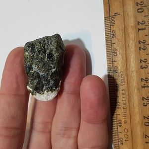 26.94ct sparkling  green epidote rough specimen from pakistan